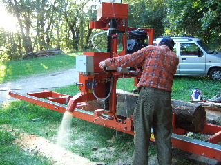 Die LT 15-Schmalbandsäge sägt auch problemlos staubtrockenes Lärchenholz !
